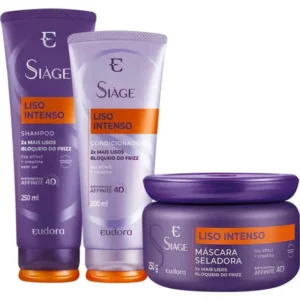 Combo Siàge Liso Intenso: Shampoo 250ml + Máscara 250g + Condicionador 200ml